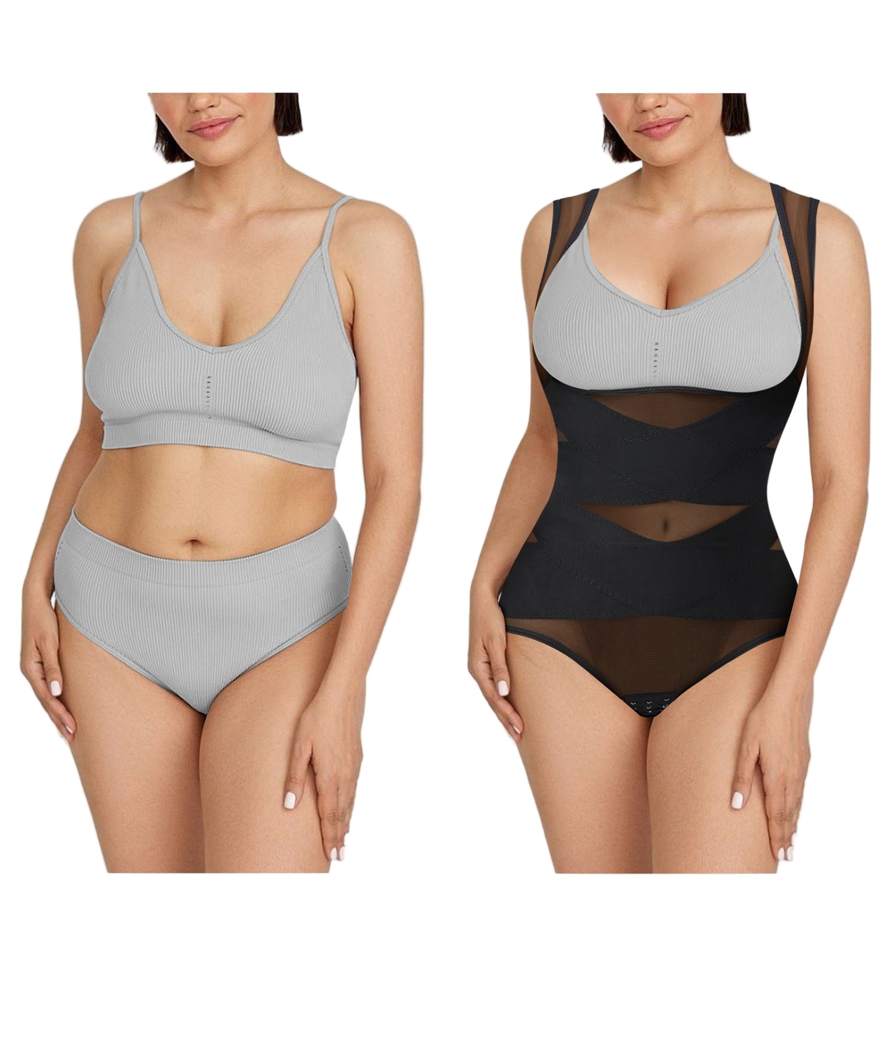 Women’s U Push-Up Chest Mesh Bodysuit – Seamless Tummy Control Shapewear with Butt Lifter & Waist Trimmer