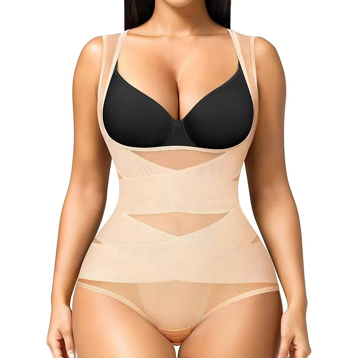 Women’s U Push-Up Chest Mesh Bodysuit – Seamless Tummy Control Shapewear with Butt Lifter & Waist Trimmer