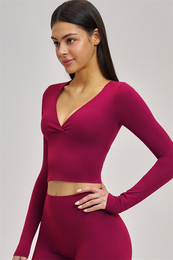 The Swoon Long Sleeve Crop top Shorts 2-Piece Set