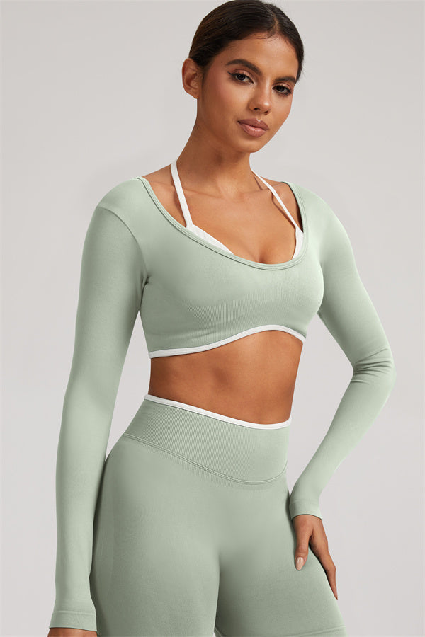 The Elevate New Long Sleeve Crop top Leggings 2-Piece Set