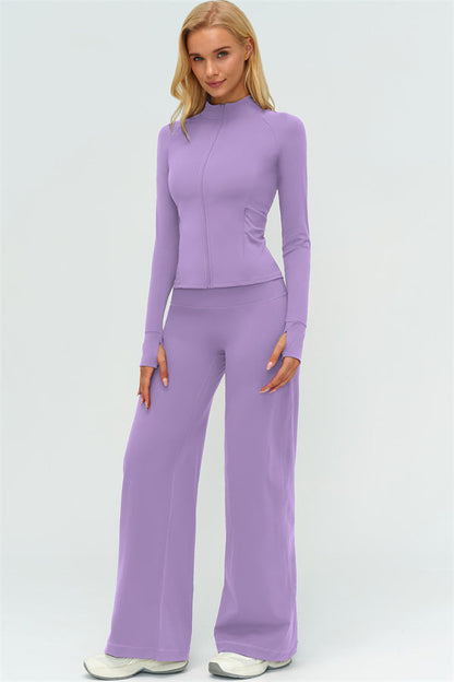 The Twirl Zip Jacket New Straight Leg Pants 2-Piece Set