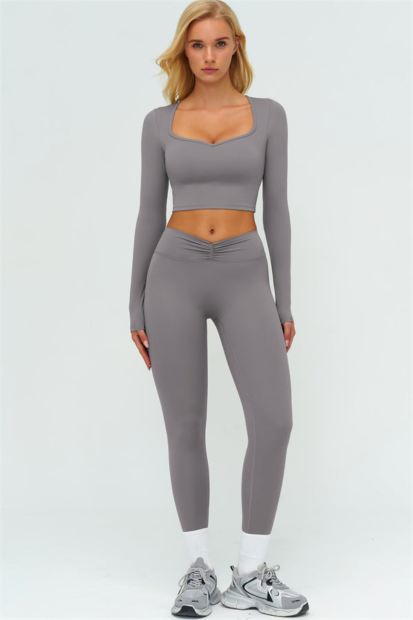 The Lushness Long Sleeve Crop top Leggings 2-Piece Set