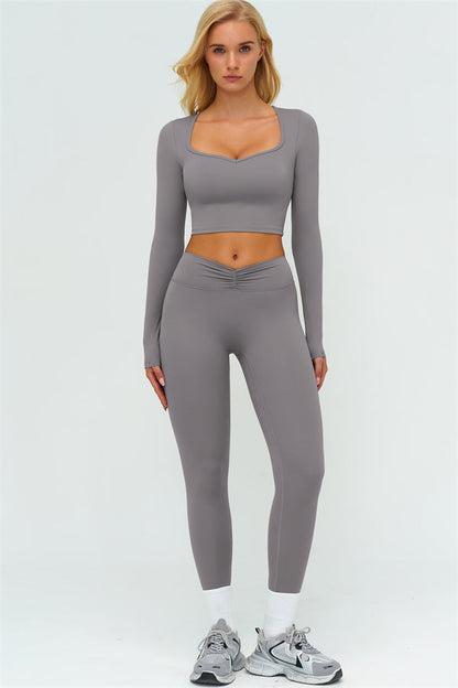 The Lushness Long Sleeve Crop top Leggings 2-Piece Set