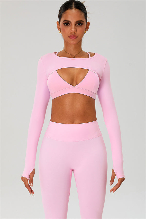 The Ember Sports Bra Crop Top Leggings 3-Piece Set