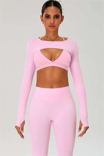 The Ember Sports Bra Crop Top Leggings 3-Piece Set