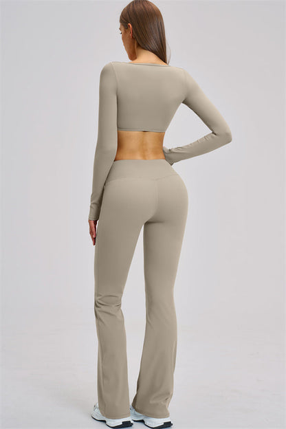 The Zestful Long Sleeve Crop Top