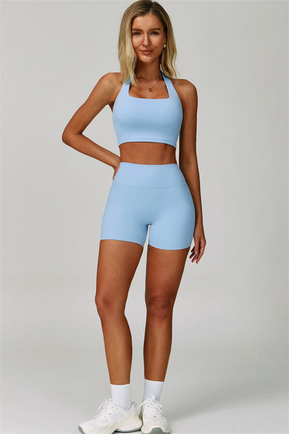 The Seraphine Halter Crop Top Shorts 2-Piece Set