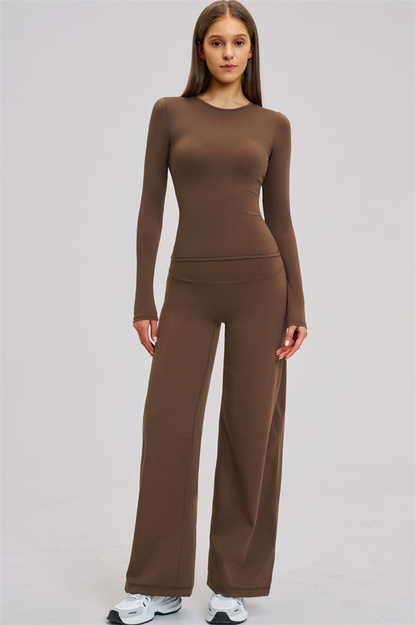 The Dynamic Long Sleeve T-shirt Straight Leg Pants 2-Piece Set