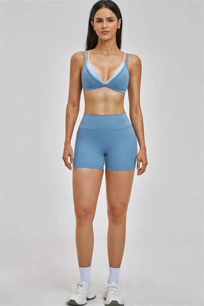 The New Seraphine Layered V Sports Bra Shorts 2-Piece Set