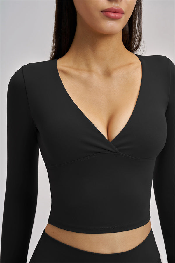 The Swoon Long Sleeve Crop top Flared Leggings 2-Piece Set