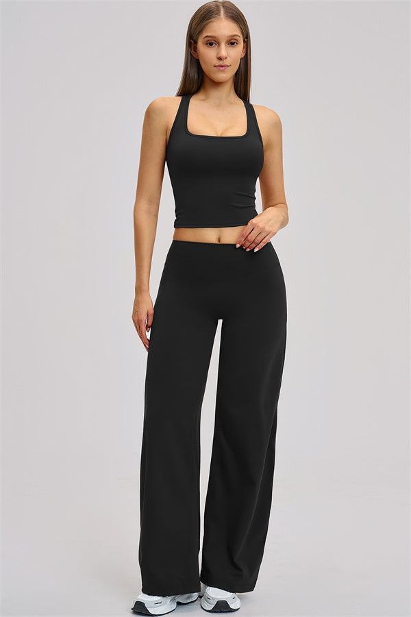 The Dynamic Crop Top Straight Leg Pants 2-Piece Set
