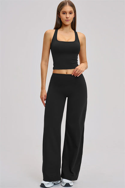 The Dynamic Crop Top Straight Leg Pants 2-Piece Set