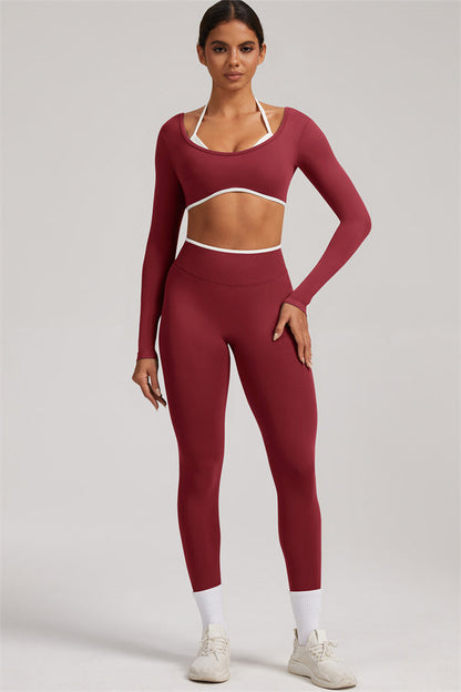 The Elevate Long Sleeve Crop top Leggings 2-Piece Set
