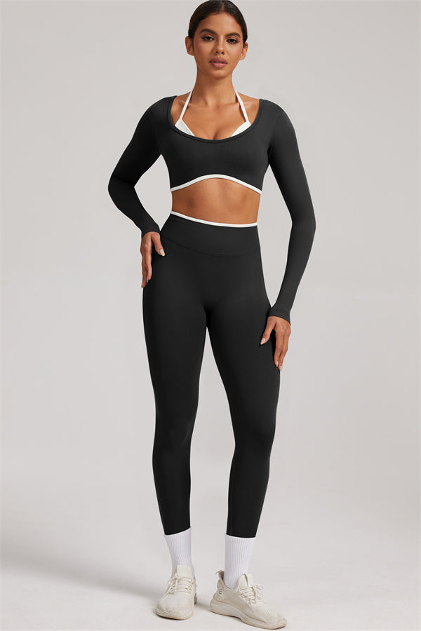 The Elevate New Long Sleeve Crop top Leggings 2-Piece Set