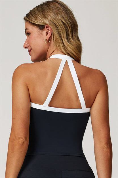 The Quest Cross Back Crop Top Flared Leggings 2-Piece Set