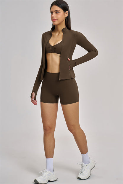 The Swoon Jacket Sports Bra Shorts 3-Piece Set