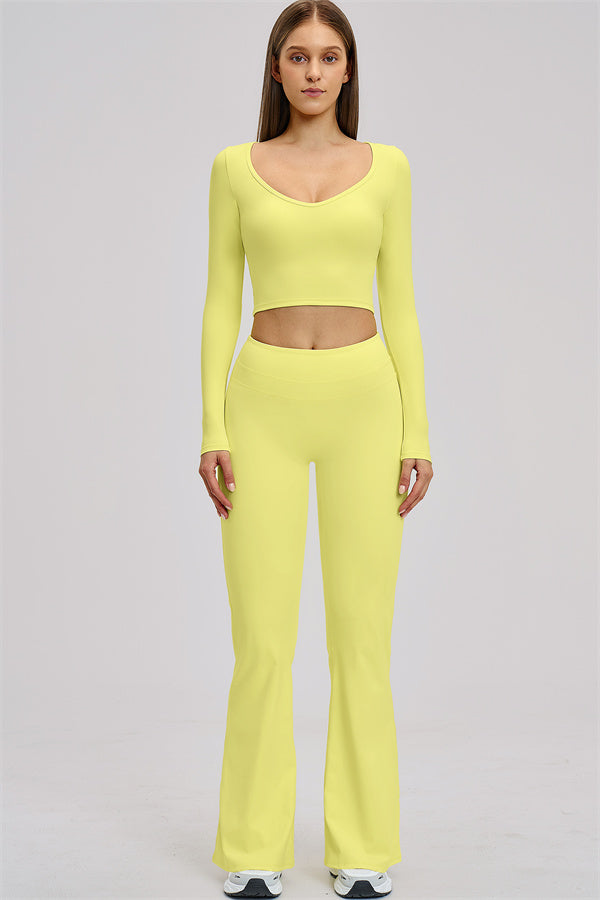 The Stride Long Sleeve T-shirt Flared Leggings 2-Piece Set