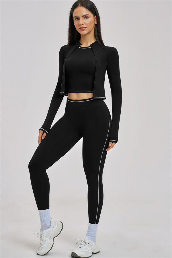 The Unbound Jacket Crop Top Leggings 3-Piece Set