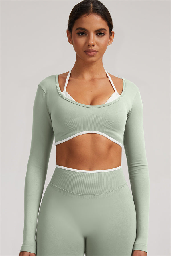 The Elevate New Long Sleeve Crop top Leggings 2-Piece Set