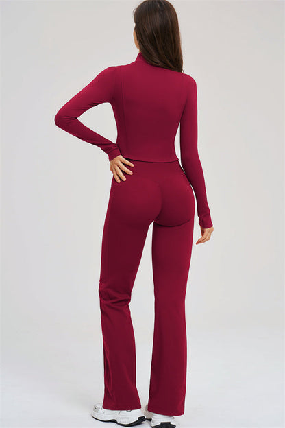 The Sizzle Zip Jacket Flared Leggings 2-Piece Set