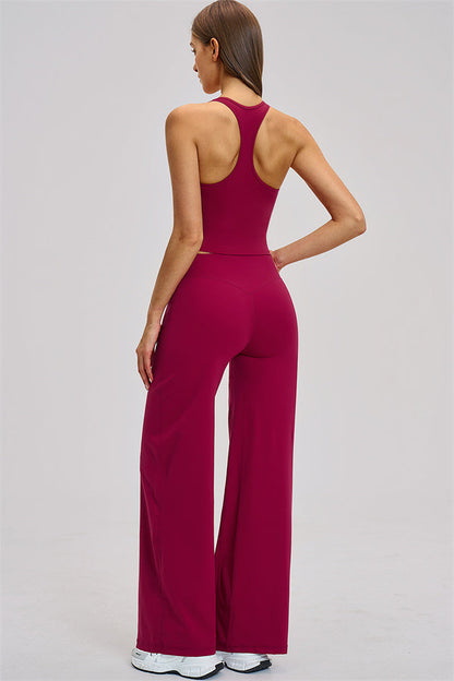 The Dynamic Crop Top Straight Leg Pants 2-Piece Set