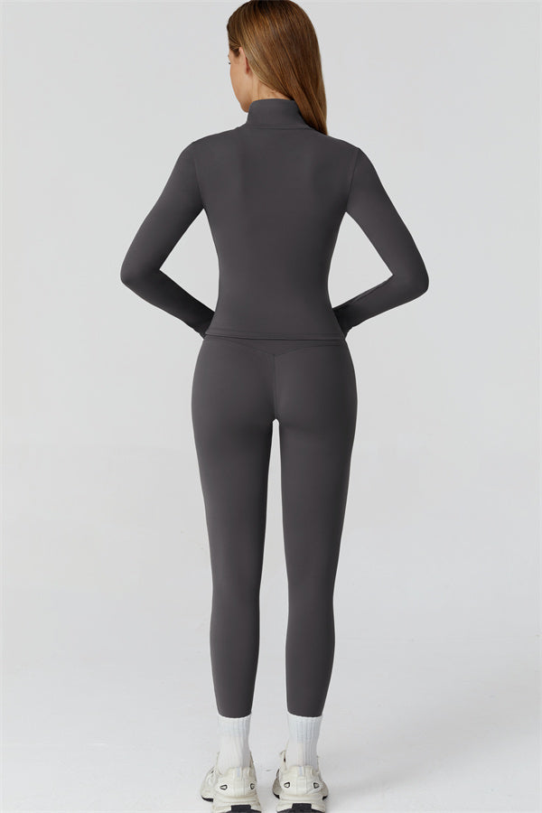 The Venus Zip Top Sports Bra Leggings 3-Piece Set