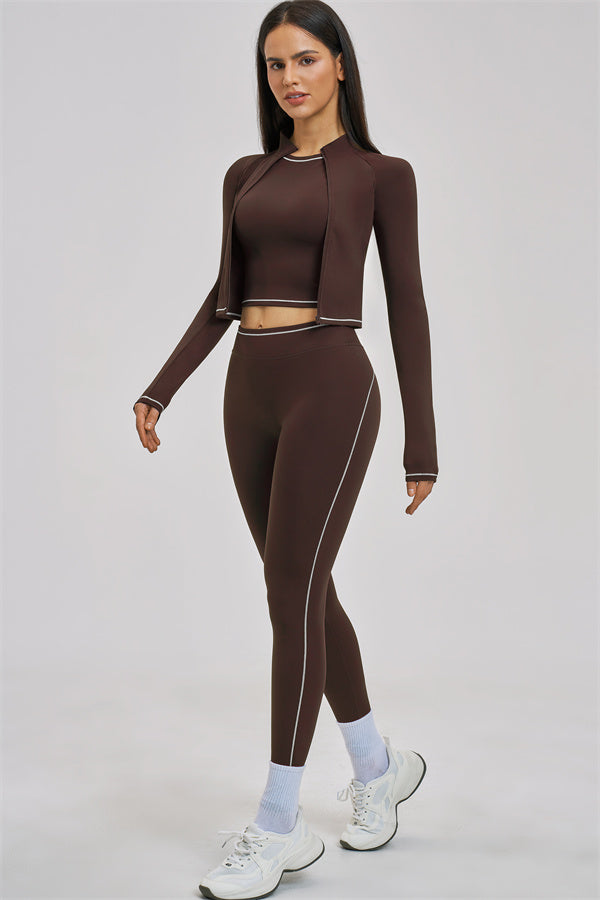 The Unbound Jacket Crop Top Leggings 3-Piece Set