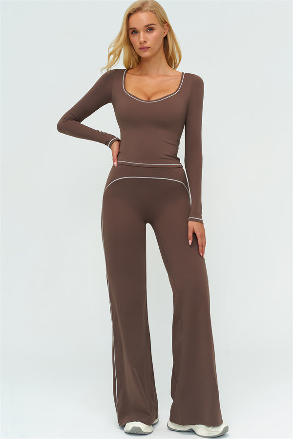 The Amara Long Sleeve T-shirt Flared Leggings 2-Piece Set