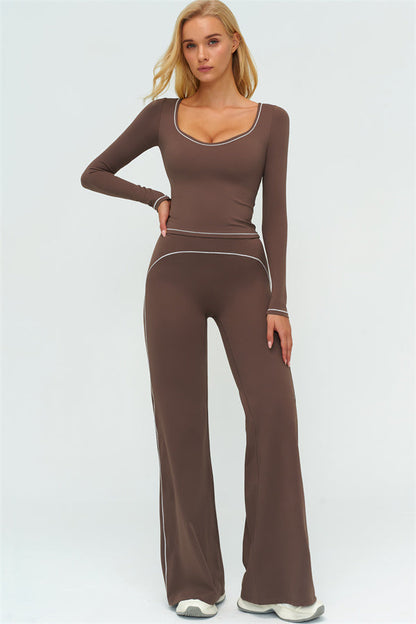 The Amara Long Sleeve T-shirt Flared Leggings 2-Piece Set