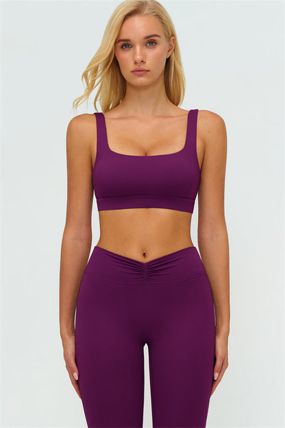 The Lushness V-Back Sports Bra Flared Leggings 2-Piece Set
