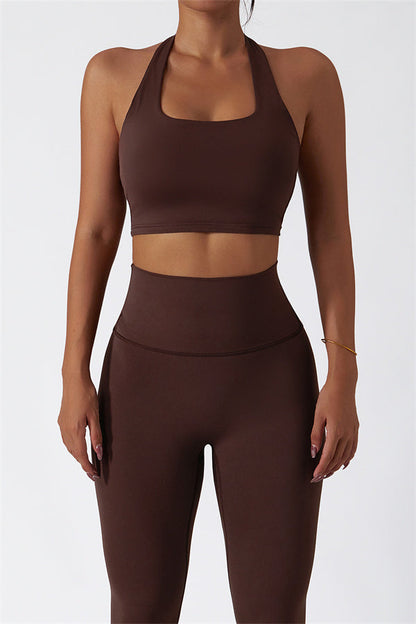 The Seraphine Halter Crop Top Leggings 2-Piece Set
