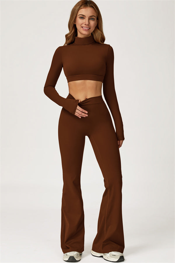 The Axis Crop Top Flared Leggings 2-Piece Set