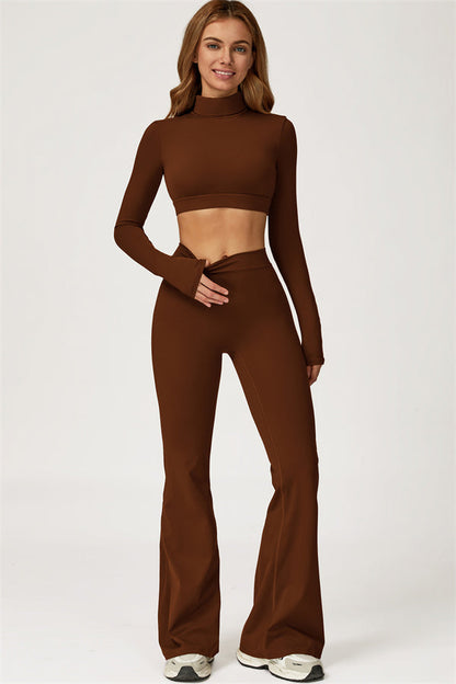 The Axis Crop Top Flared Leggings 2-Piece Set