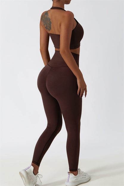 The Seraphine Halter Crop Top Leggings 2-Piece Set