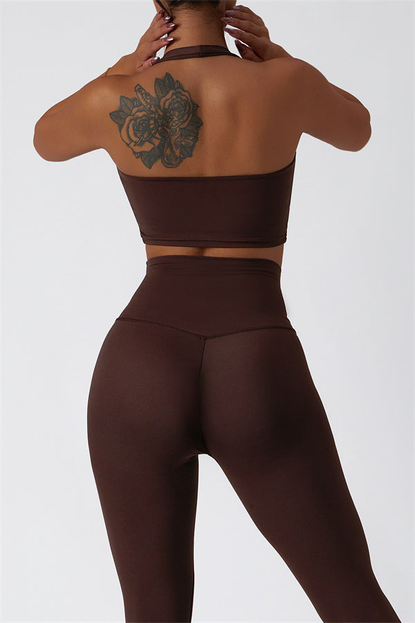 The Seraphine Halter Crop Top Leggings 2-Piece Set