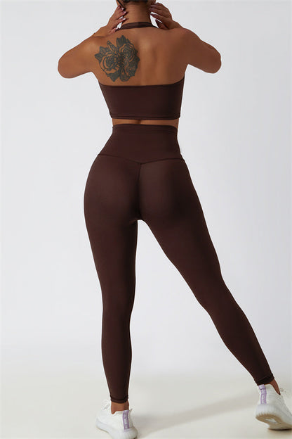 The Seraphine Halter Crop Top Leggings 2-Piece Set