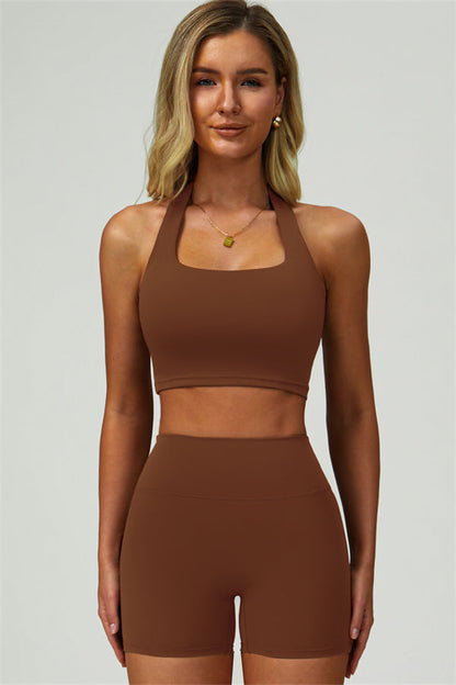 The Seraphine Halter Crop Top Shorts 2-Piece Set