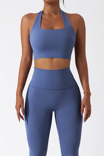 The Seraphine Halter Crop Top Leggings 2-Piece Set