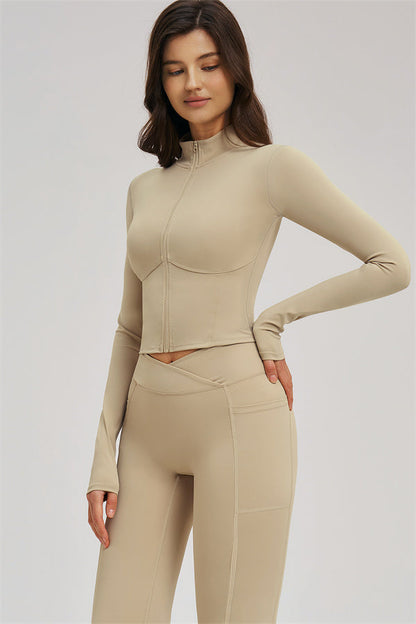 The Sizzle Zip Jacket Flared Leggings 2-Piece Set