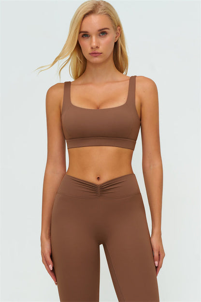 The Lushness V-Back Sports Bra Flared Leggings 2-Piece Set