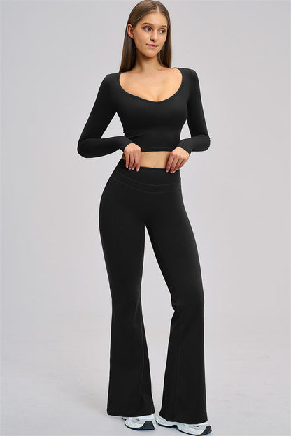 The Stride Long Sleeve T-shirt Flared Leggings 2-Piece Set