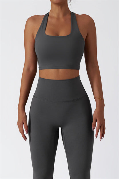 The Seraphine Halter Crop Top Leggings 2-Piece Set