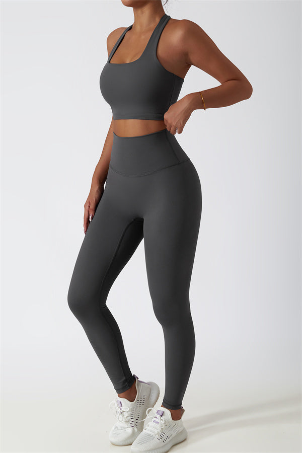 The Seraphine Halter Crop Top Leggings 2-Piece Set