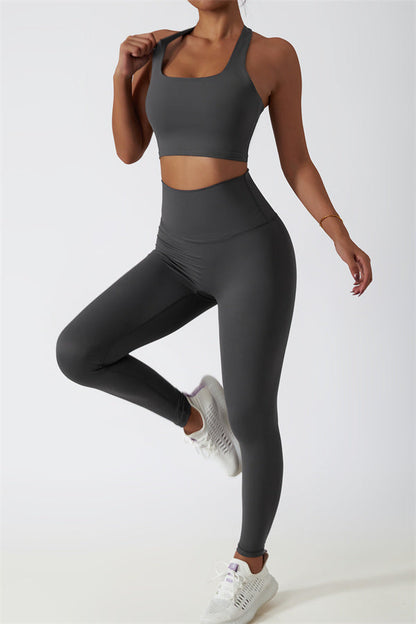 The Seraphine Halter Crop Top Leggings 2-Piece Set