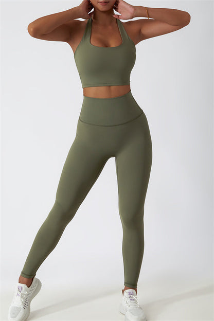 The Seraphine Halter Crop Top Leggings 2-Piece Set