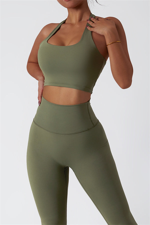 The Seraphine Halter Crop Top Leggings 2-Piece Set