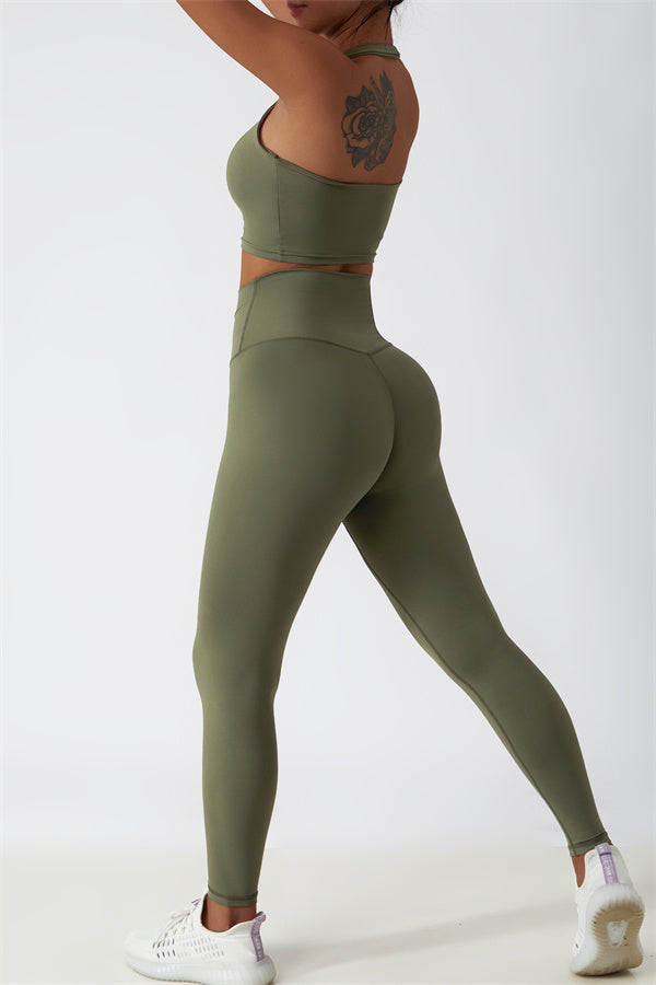 The Seraphine Halter Crop Top Leggings 2-Piece Set