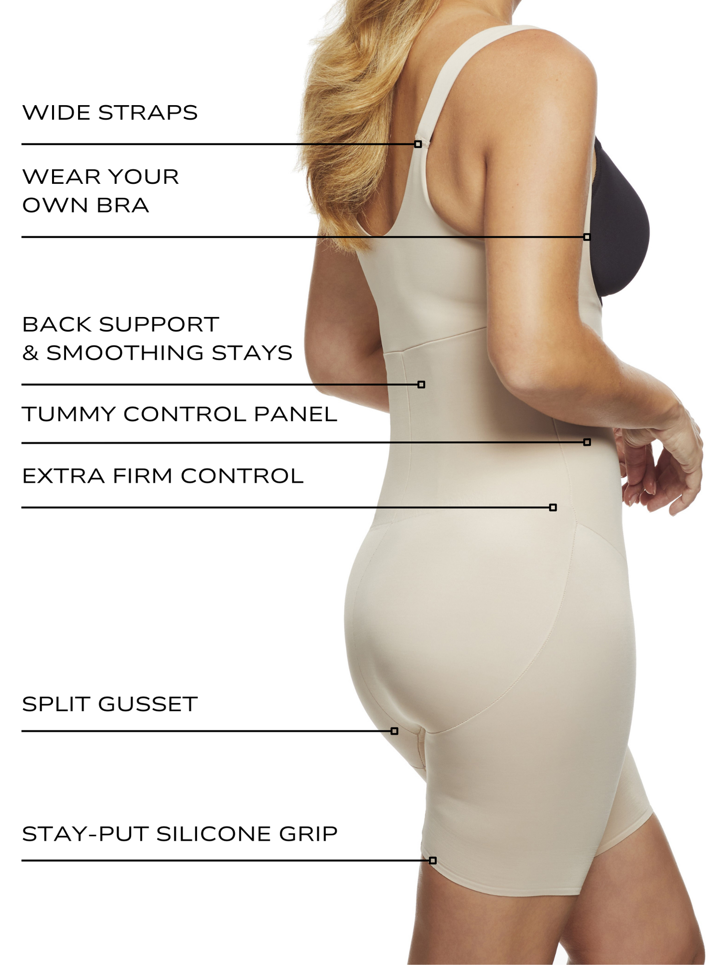 Shape Away® Open-Bust Thigh Slimmer Bodysuit