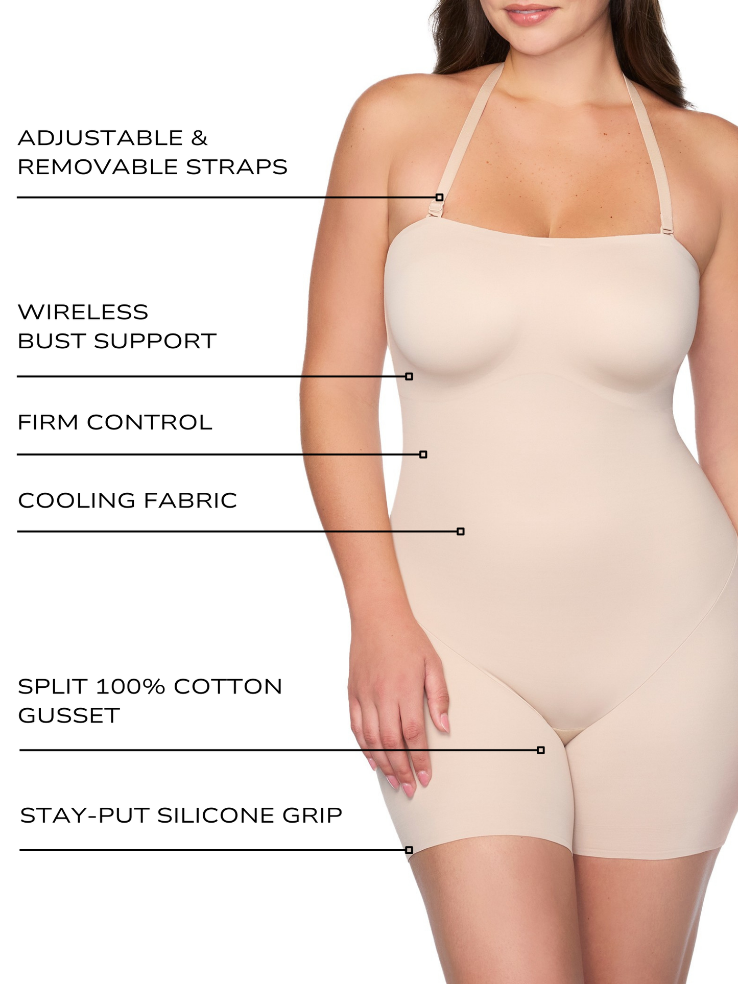 Dress Rehearsal Strapless Mid-Thigh Shaping Bodysuit