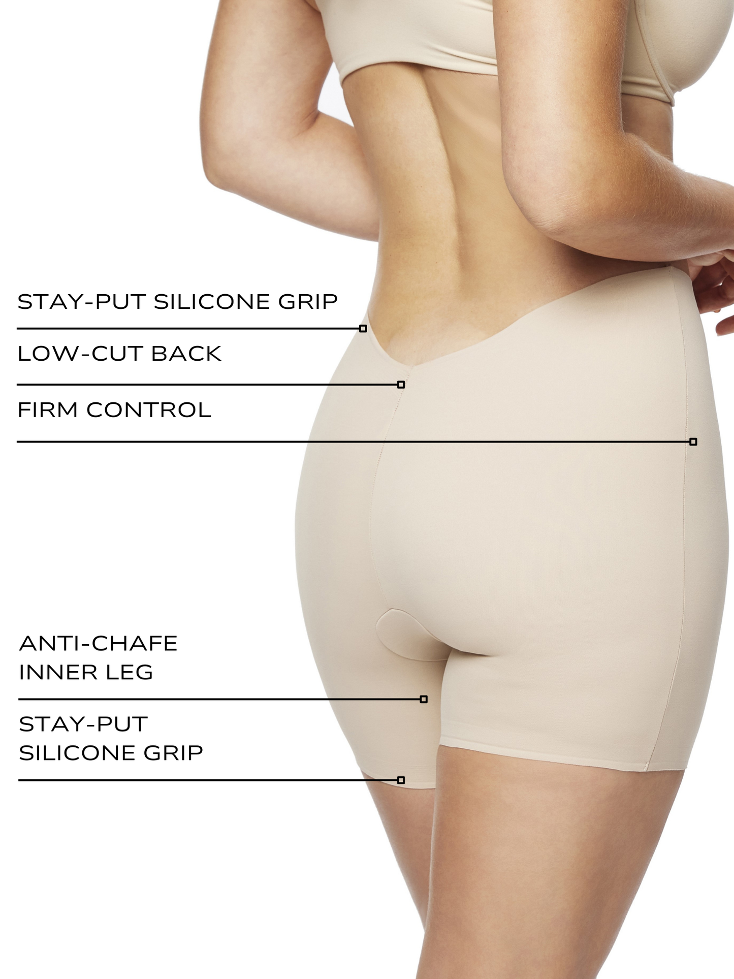 Dress Rehearsal Low-Back Mid-Thigh Shaping Short